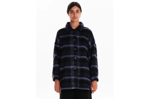 Emerson Παλτό Γυναικείο (242.EW174.04 BLACK-PURPLE)