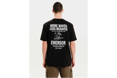 Emerson More Waves Less Behaves T-Shirt Ανδρικό (251.EM33.29 BLACK)