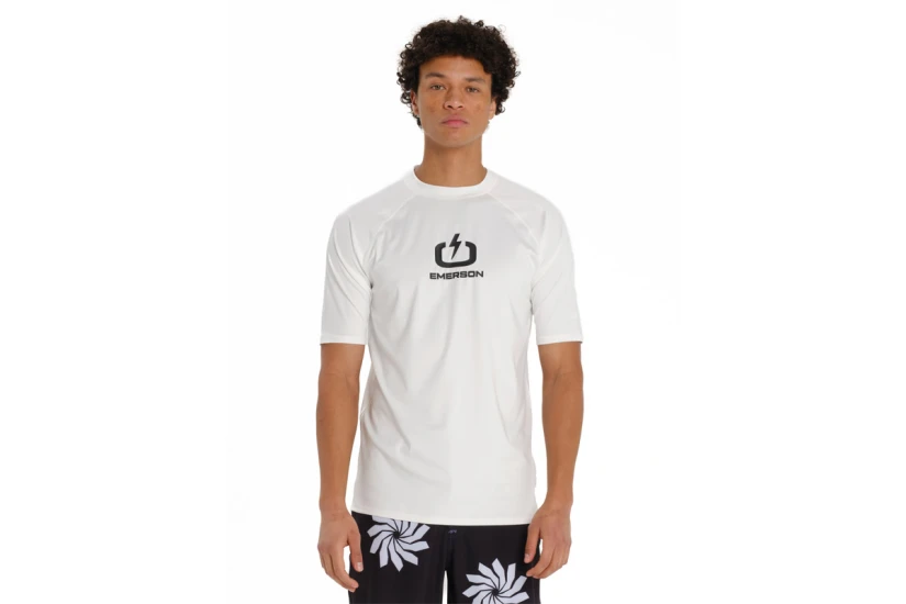 Emerson Rashguard Ανδρική Κοντομάνικη Μπλούζα UV Protection Λευκό