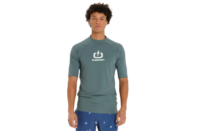 Emerson Rashguard Ανδρική Κοντομάνικη Μπλούζα UV Protection Λαδί