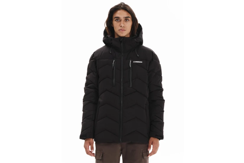 Emerson Ανδρικό Μπουφάν Puffer με Κουκούλα Μαύρο