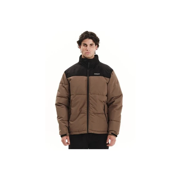 Emerson Roll-In Hood Μπουφάν Puffer Ανδρικό (252.EM10.79 L. BROWN-BLACK)