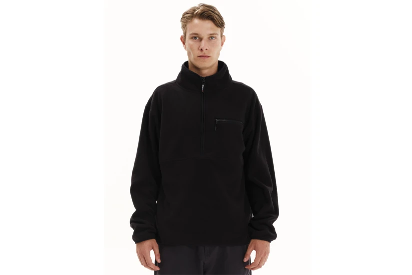 Emerson Half Zip Ανδρική Μπλούζα Fleece με Φερμουάρ Μαύρο