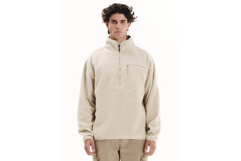 Emerson Half Zip Ανδρική Μακρυμάνικη Μπλούζα Fleece με Φερμουάρ Μπεζ