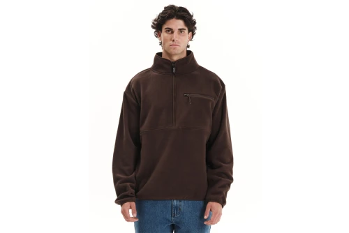Emerson Half Zip Μπλούζα Fleece Με Φερμουάρ Ανδρική (252.EM28.06 D. BROWN)