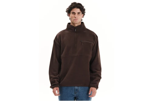 Emerson Half Zip Μπλούζα Fleece Με Φερμουάρ Ανδρική (252.EM28.06 D. BROWN)