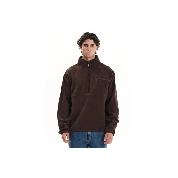 Emerson Half Zip Μπλούζα Fleece Με Φερμουάρ Ανδρική (252.EM28.06 D. BROWN)