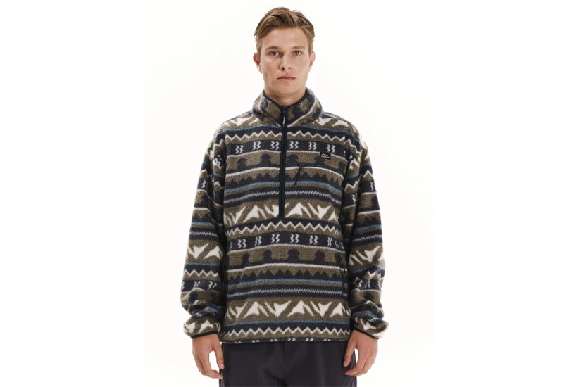 Emerson Ανδρική Μακρυμάνικη Μπλούζα Fleece με Φερμουάρ Πολύχρωμη