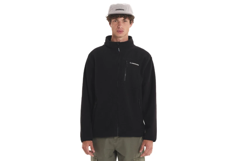 Emerson Ανδρική Ζακέτα Fleece Μαύρη