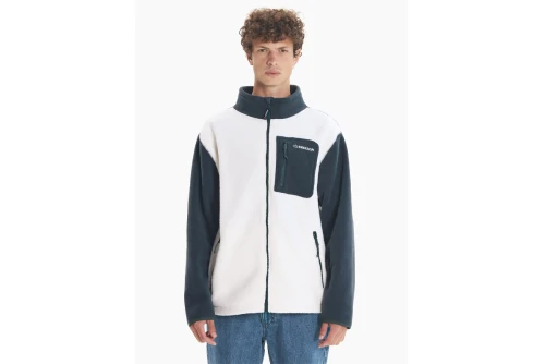 Emerson Full Zip Ζακέτα Fleece Ανδρική (252.EM290.27 OFF WHITE-TEAL)