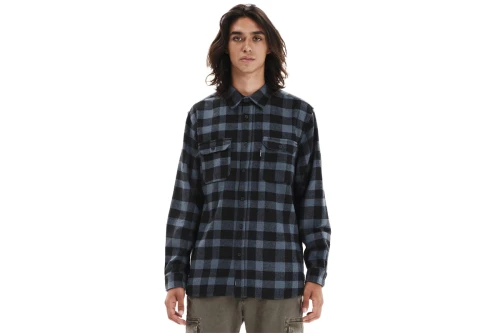 Emerson Button Down Flannel Πουκάμισο Μακρυμάνικο Ανδρικό (252.EM60.10 STONE BLUE-BLACK)