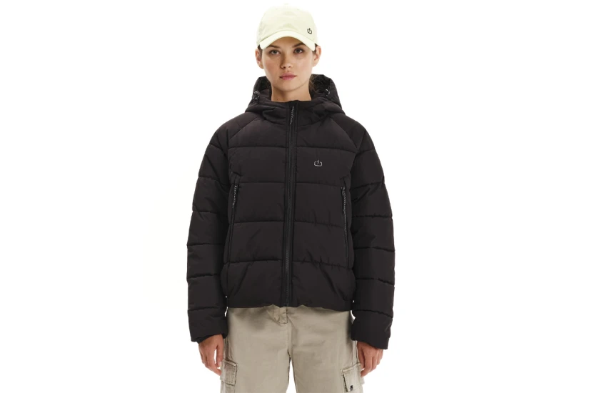 Emerson Hooded Γυναικείο Μπουφάν Puffer με Κουκούλα Μαύρο