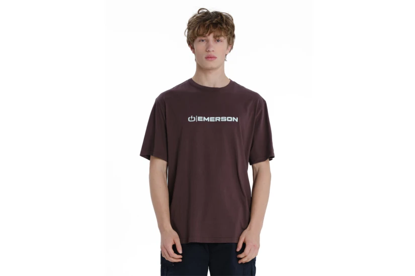 Emerson Logo Ανδρικό Κοντομάνικο T-Shirt Μπορντό