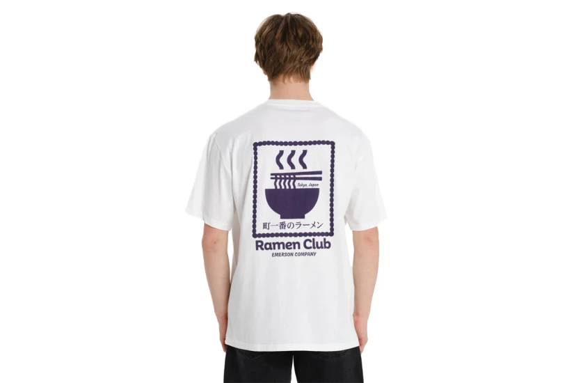 Emerson Ramen Club Ανδρικό Κοντομάνικο T-Shirt Λευκό