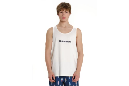 Emerson Logo Μπλούζα Αμάνικη Ανδρική (261.EM37.09 FROSTY WHITE)