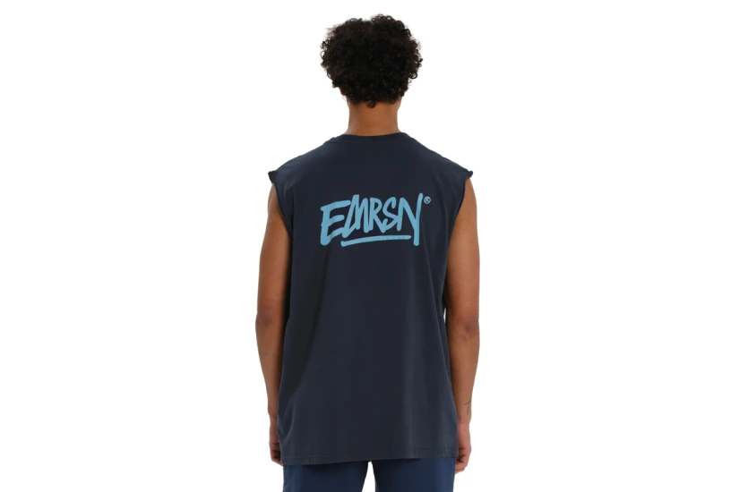 Emerson Graphic Ανδρική Αμάνικη Μπλούζα Μπλε Σκούρο, Βεραμάν