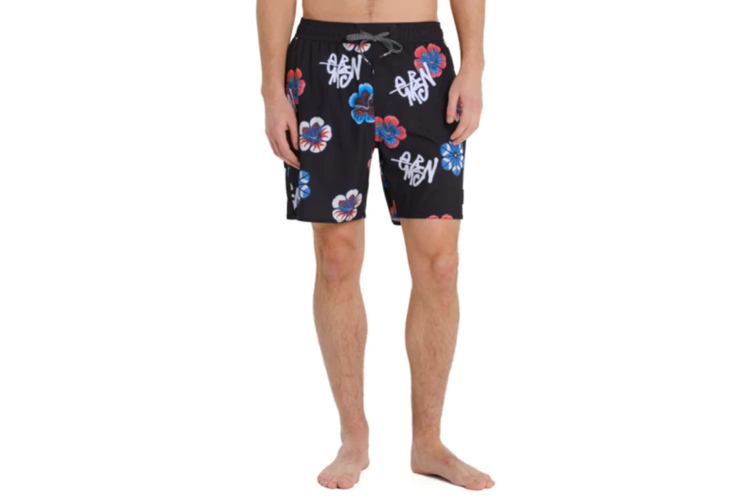 Emerson Recycled Printed Boardshort Ανδρικό Μαγιό Βερμούδα Μαύρο, Διάφορα Xρώματα