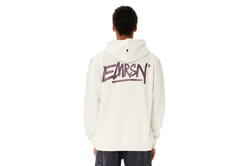 Emerson Tag Ανδρικό Φούτερ με Κουκούλα Εκρού, Μωβ