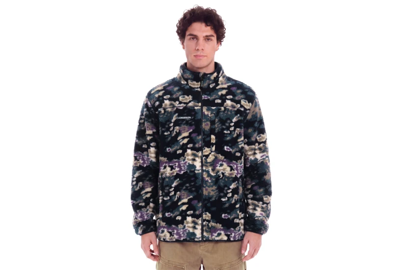 Emerson High Pile Ζακέτα Fleece Ανδρική (262.EM290.122 PR627 OFF BLACK)