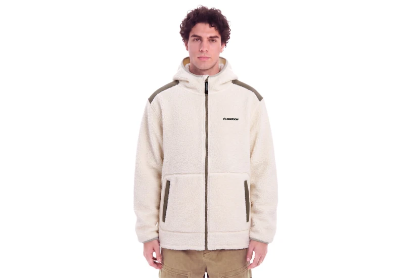 Emerson Hooded High-Pile Ζακέτα Fleece Ανδρική (262.EM290.43 OFF WHITE)