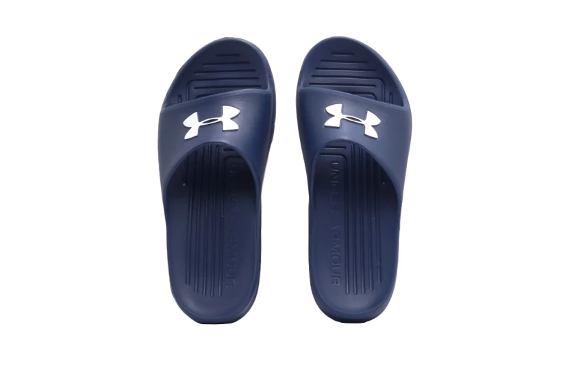 Under Armour Core Ανδρικές Παντόφλες Μπλε Σκούρες, Λευκές