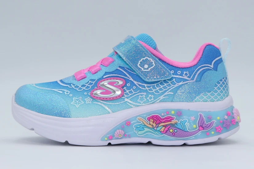 Skechers Lil Mermaid Βρεφικά Sneakers Γαλάζια, Ροζ