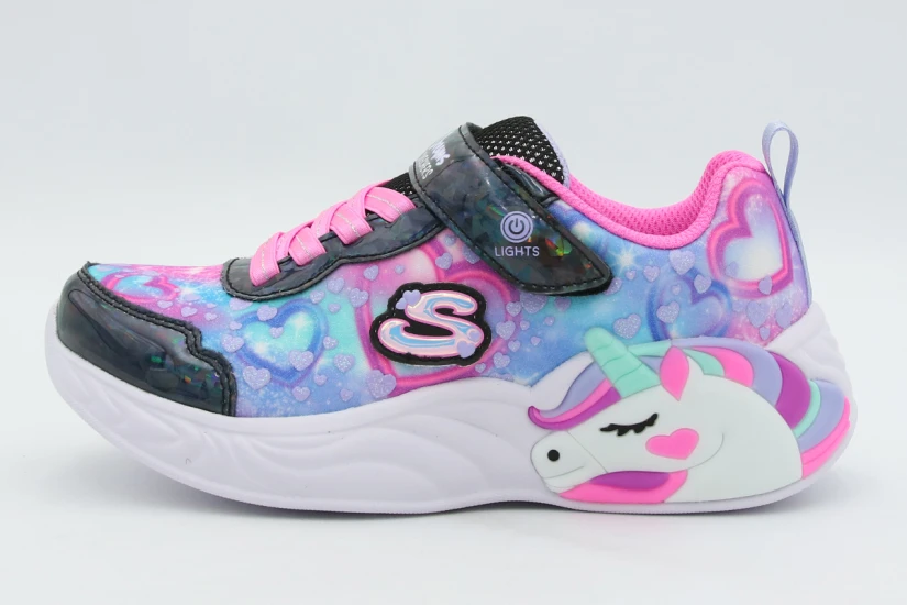 Skechers S-Lights Unicorn Dreams - Heart Sparkles Παιδικά Sneakers Πολύχρωμα