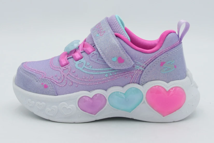 Skechers Enchanted Heart Lights Βρεφικά Sneakers Λεβάντα, Διάφορα Χρώματα