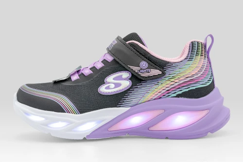 Skechers S-Lights Cosmic Glow Rainbow Dream Sneakers (303709L-BKMT)