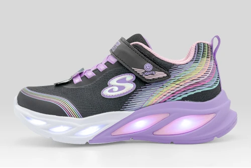 Skechers S-Lights Cosmic Glow Rainbow Dream Sneakers (303709L-BKMT)