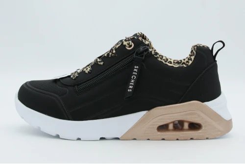 Skechers Uno Lite 2.0 Leopard Stride Sneakers (310708L-BLK)