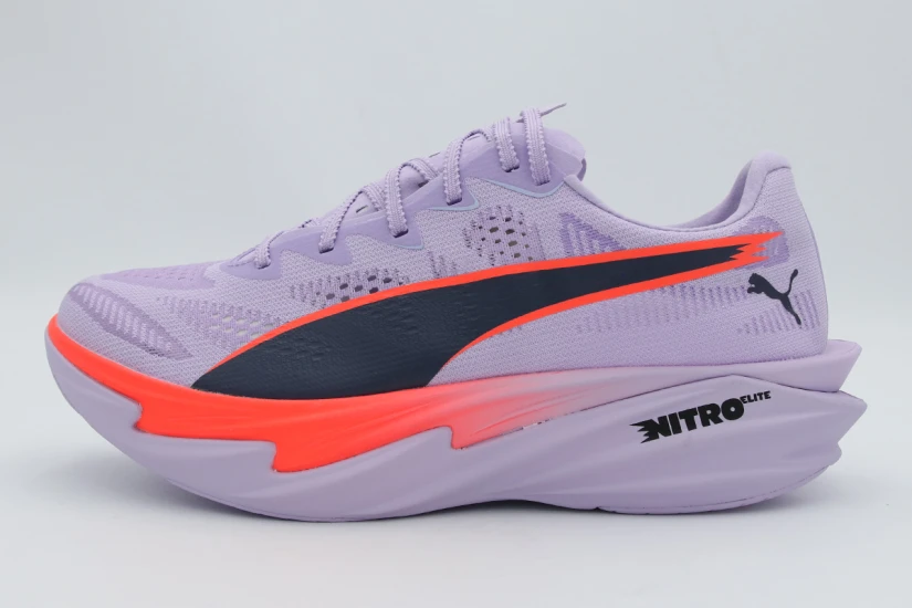 Puma Deviate Nitro Elite 4 Γυναικεία Αθλητικά Παπούτσια για Τρέξιμο Λιλά, Κοραλλί, Μαύρα