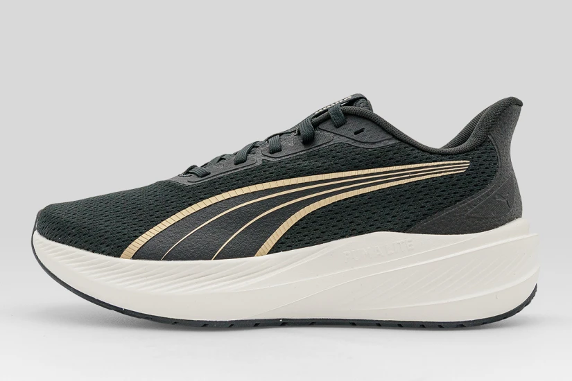 Puma Dasher Lite Ανδρικά Αθλητικά Παπούτσια για Τρέξιμο Μαύρα, Χρυσά