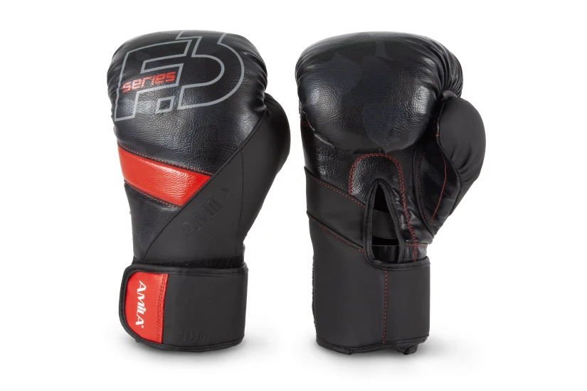 Amila Γάντια Πυγμαχίας Μαύρα, Κόκκινα 12OZ