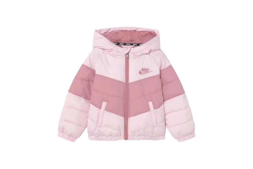 Nike Παιδικό Μπουφάν Puffer με Κουκούλα Ροζ, Σάπιο Μήλο