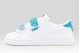 Puma Smash 3.0 L Glitter Velcro V Βρεφικά Sneakers Λευκά, Μπλε