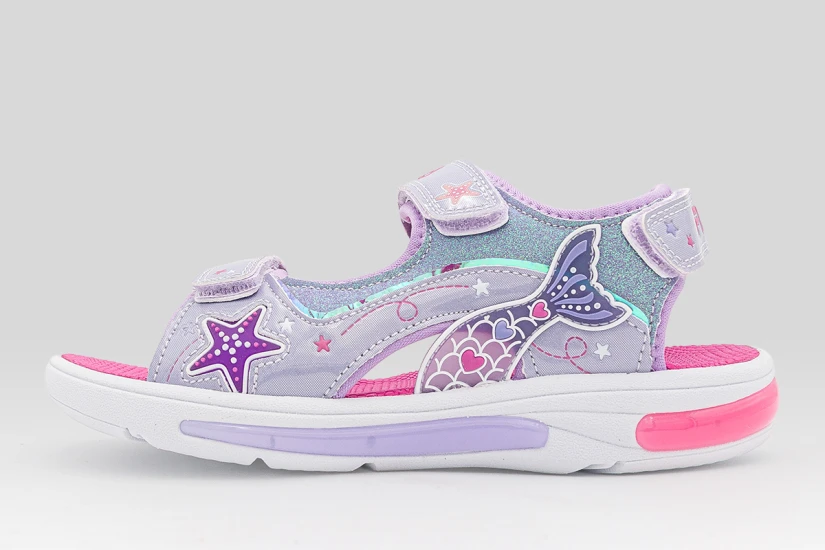 Fila Mermaid Velcro Lights Παιδικά Σανδάλια Λιλά, Διάφορα Χρώματα