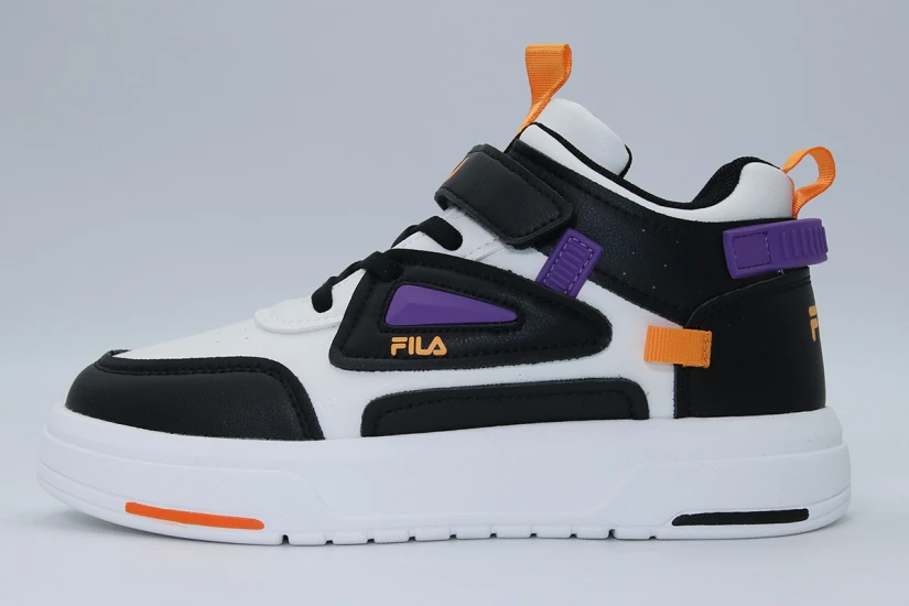 Fila Memory Ayo 4 V Παιδικά Sneakers Λευκά, Μαύρα, Πορτοκαλί, Μωβ