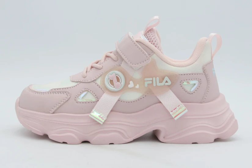Fila Musha 3 Memory Velcro Παιδικά Sneakers Ροζ, Εκρού