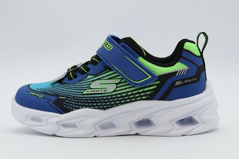 Skechers S Lights-Vortex 3.0 Βρεφικά Sneakers Μπλε, Γαλάζια, Φυτρί, Λευκά