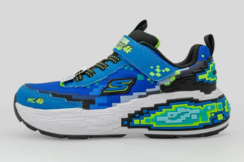 Skechers Mega-Craft 4K Παιδικά Sneakers Μπλε, Μαύρα, Λαχανί, Λευκά