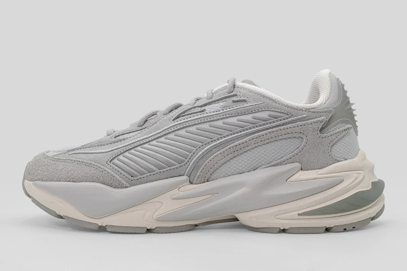 Puma RS Surge Hairy Suede Ανδρικά Sneakers Γκρι Ανοιχτό, Εκρού