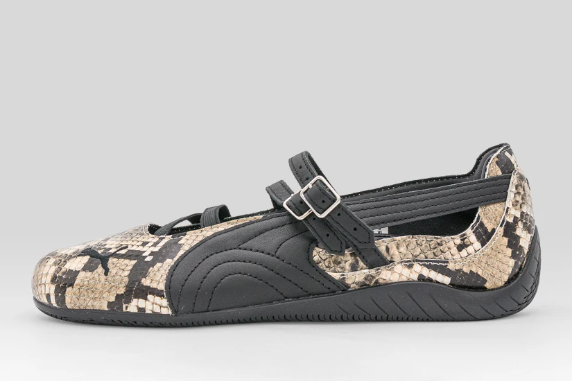 Puma Speedcat Ballet Snake Print Sneakers Μαύρα, Μπεζ, Λευκά