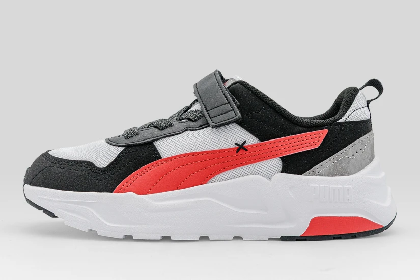 Puma Trinity 2 LT Mid 90S Παιδικά Sneakers Μαύρα, Λευκά, Κόκκινα
