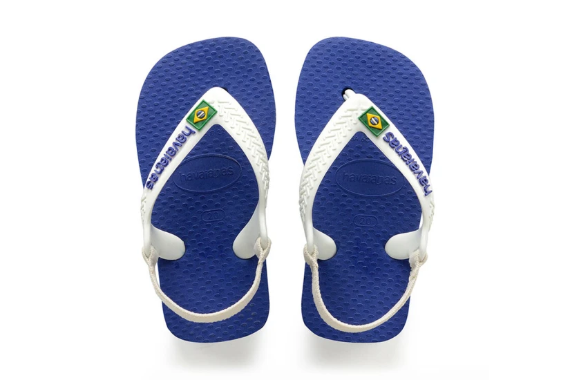 Havaianas Brasil Logo Βρεφικές Σαγιονάρες Ρουά, Λευκό