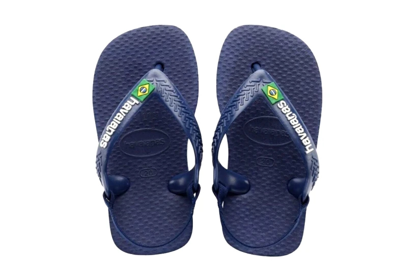 Havaianas Brasil Logo Βρεφικές Σαγιονάρες Μπλε Σκούρο