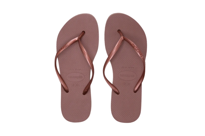 Havaianas Slim Flatform Σαγιονάρες Ροζ, Μπρονζέ