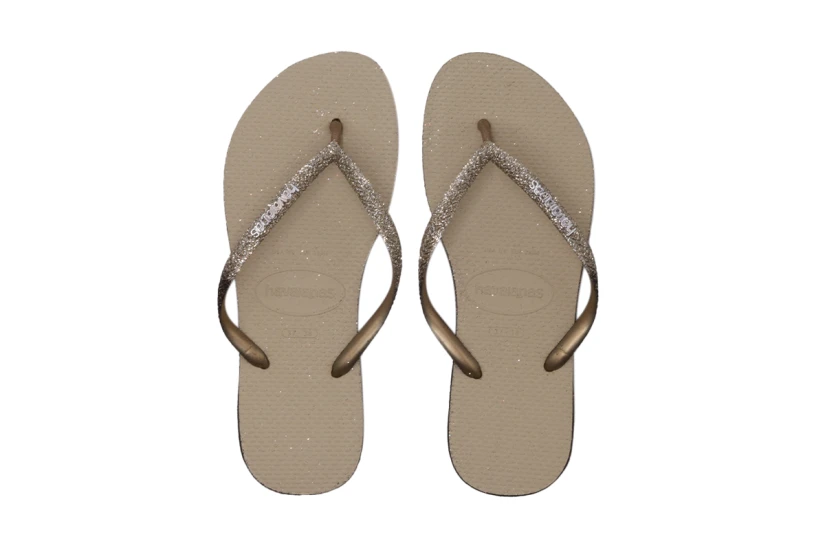 Havaianas Slim Sparkle Σαγιονάρες Μπεζ, Χρυσές