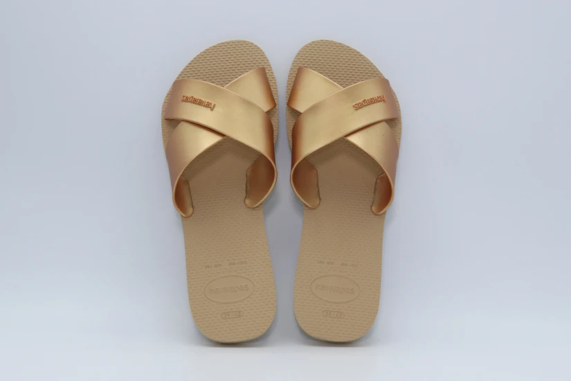 Havaianas Aqua Metallic Παντόφλες Χρυσές, Μπεζ