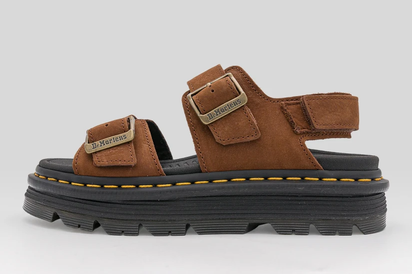 Dr. Martens Zebzag Nubuck Platform Γυναικεία Σανδάλια Καφέ